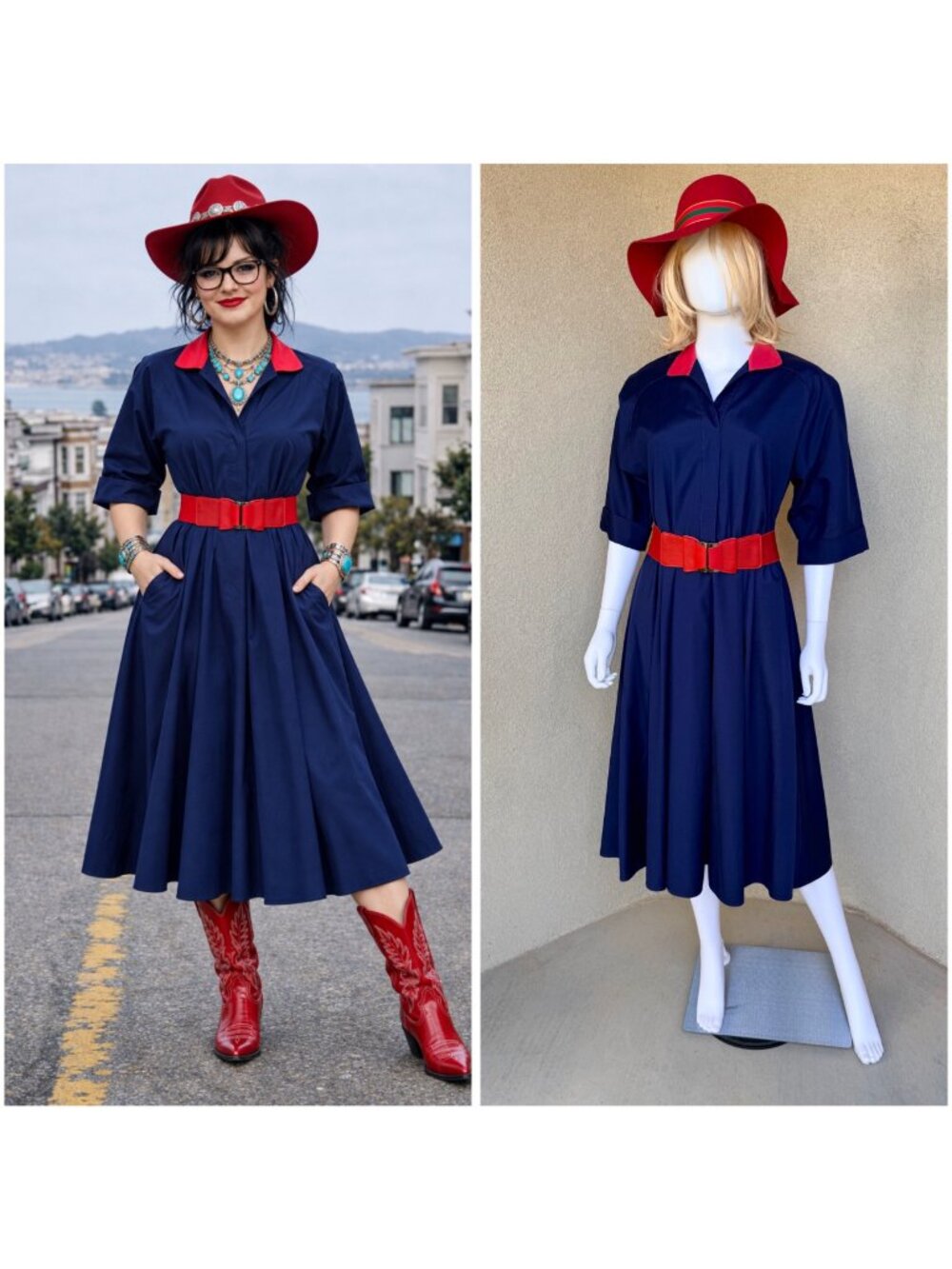Vintage Willi of CA 80s does 50s Western Shirt Dress